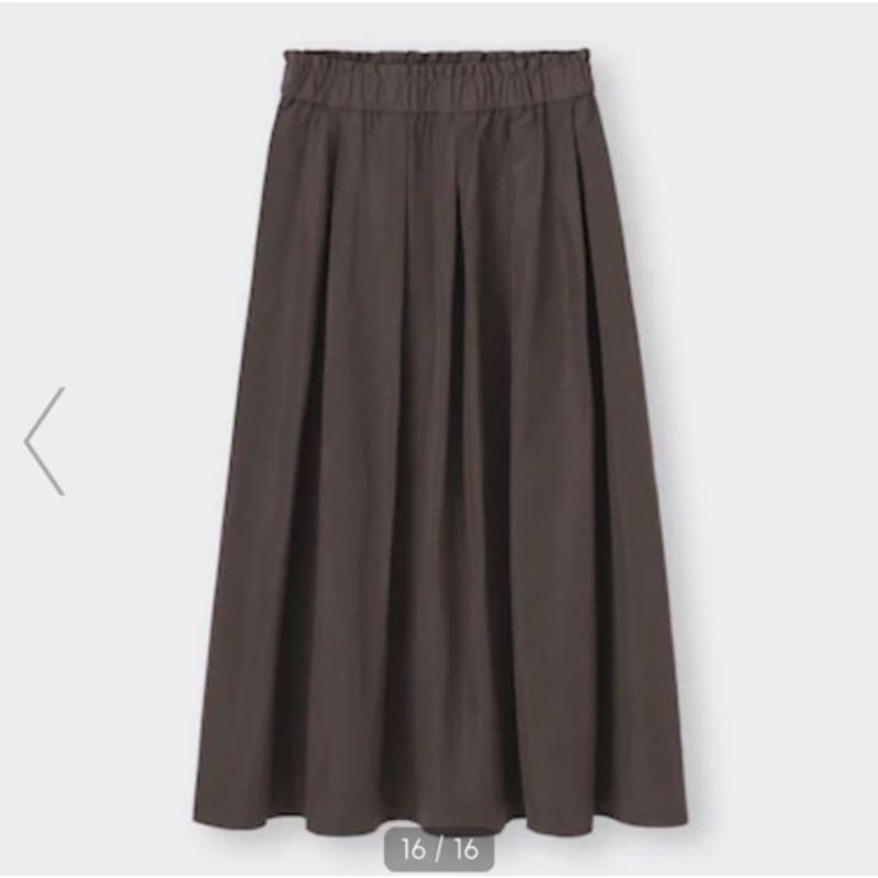 Preloved Rok Gather Volume Coklat by GU Uniqlo