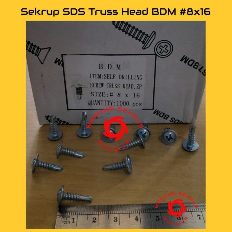 (50 pcs) Sekrup Roofing Truss Head SDS 8x16mm / Skrup Truss Head 1.5CM