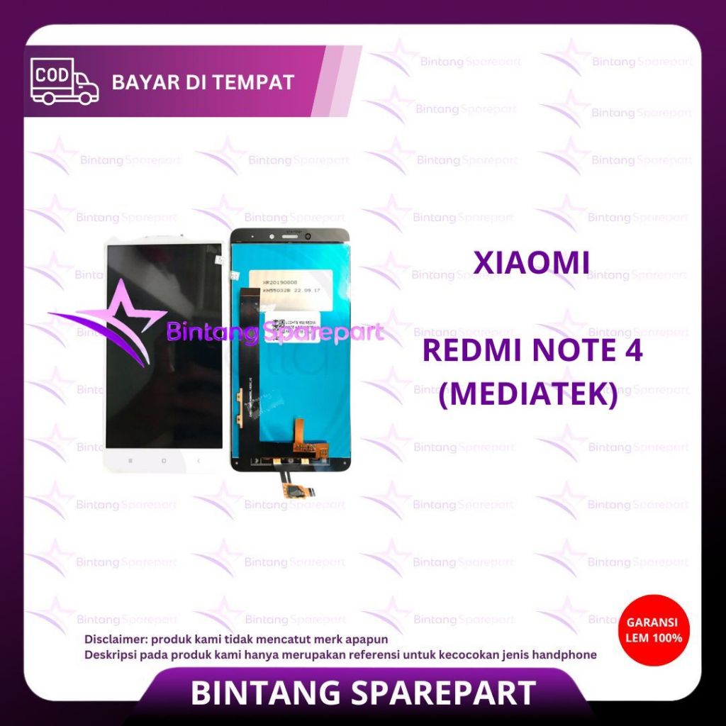 LCD TOUCHSCREEN XIAOMI REDMI NOTE 4 (MEDIATEK)