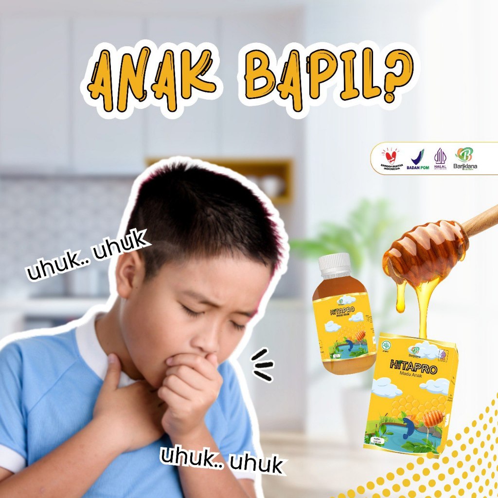 Madu Anak HITAPRO Obat Flu dan Batuk Anak, Pilek Anak, Batuk Anak, Penurun Panas & Kepala Pusing Ana
