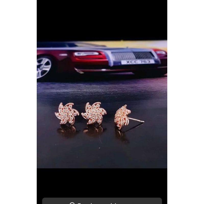 Anting set tura kipas berlian replika asli