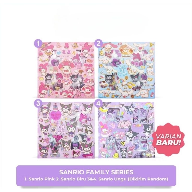Stiker Sanrio 100 lembar / Stiker Kuromi Melody cinnamoroll isi 100 Lembar