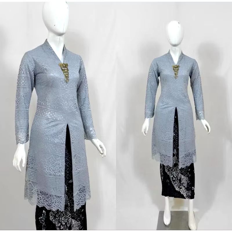Setelan Atasan Kebaya Tunik Brokat Malika Busui freandly baju Kebaya Encim brokat Malika Premium V N