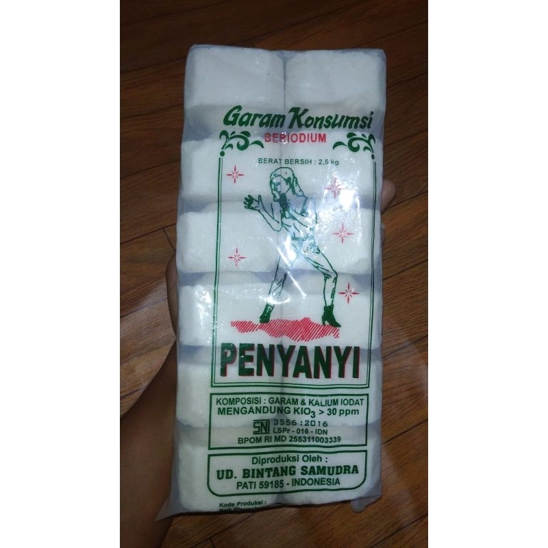 

garam beryodium, garam bata, garam kotak merek PENYANYI 2,5 kg