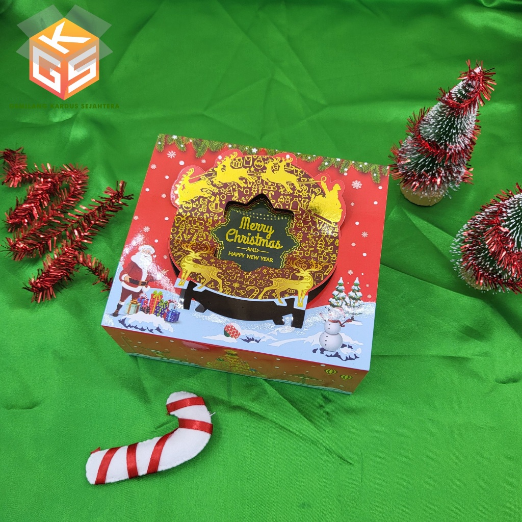 

10pcs Box Hampers Natal [FREE HANG TAG] | Ukuran 1 Toples 500gr | Ukuran 2 Toples 350gr | Box Hampers Christmas | Box Natal | Box Christmas | Dus Kue Kering | Dus Natal