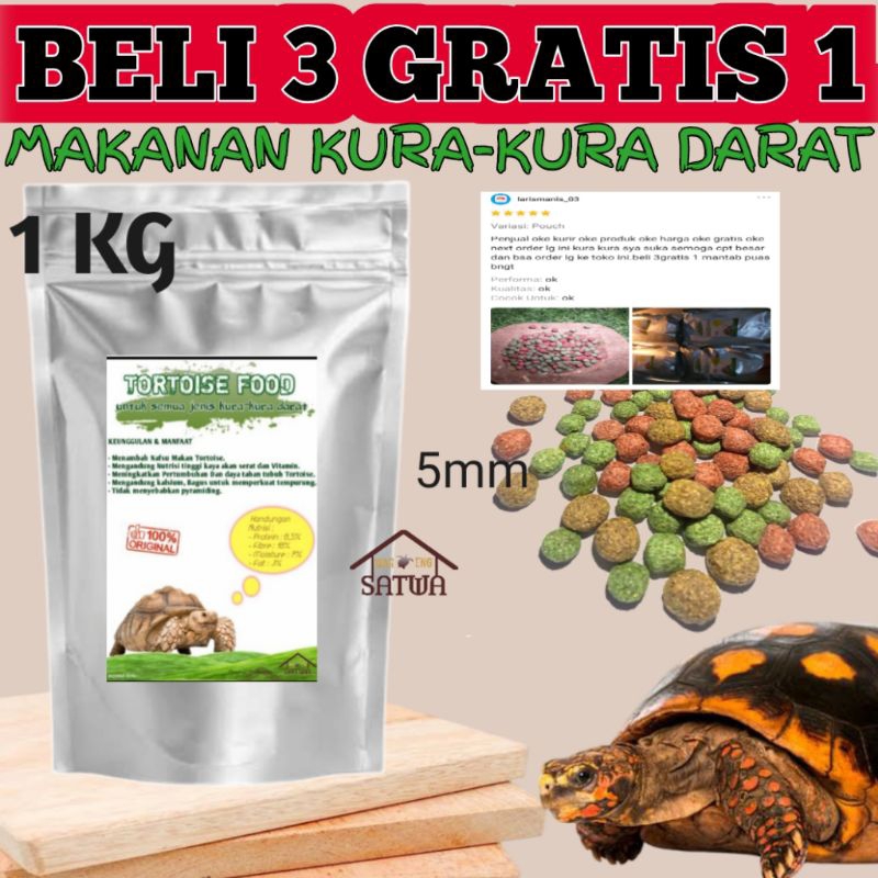 1KG MAKANAN TORTOISE KURA-KURA DARAT SULCATA PELET PAKAN SULKATA PARDALIS ALDABRA TORTOISE FOOD PELL