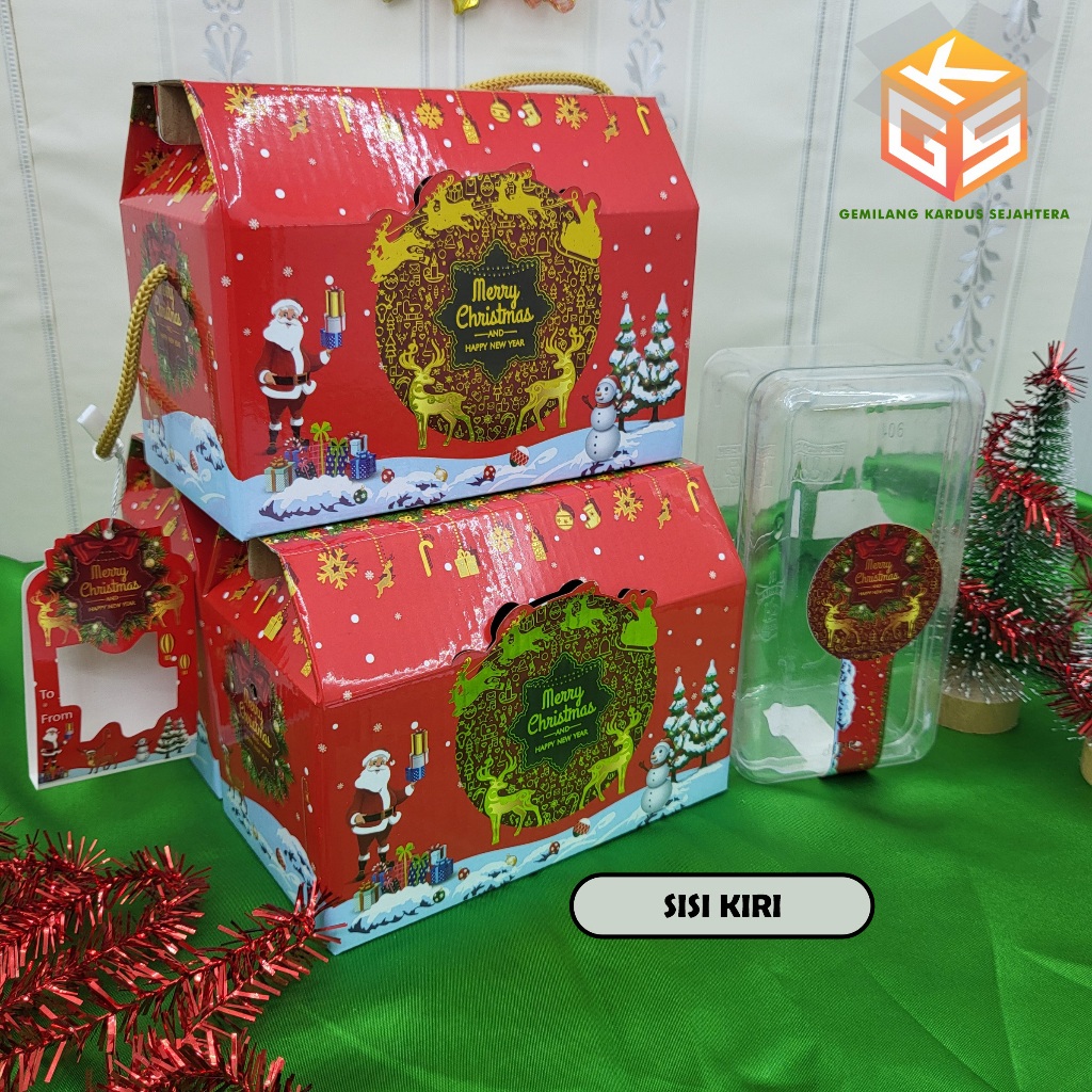 

20pcs Gable Box Natal [FREE HANG TAG] | Ukuran 1 Toples persegi panjang 350gr | Box Natal | Box Hampers Natal | Box Hampers Christmas | Dus Natal | Kardus Natal Kecil | Box Natal | Box snack natal