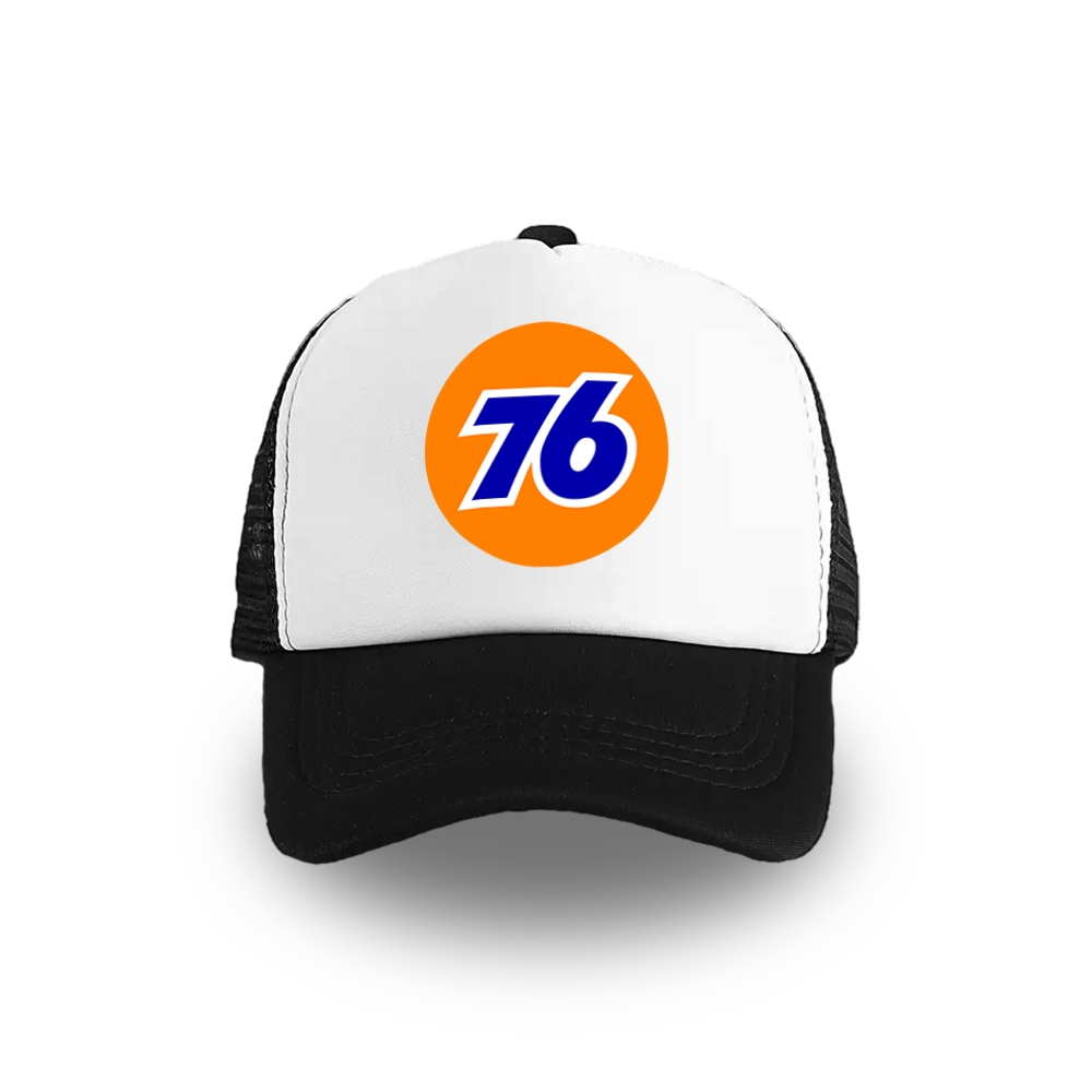 Topi Jaring pria Trucker Hat Logo Klasik Vintage Topi bisbol Oil Gas Desain Distro Otomotif