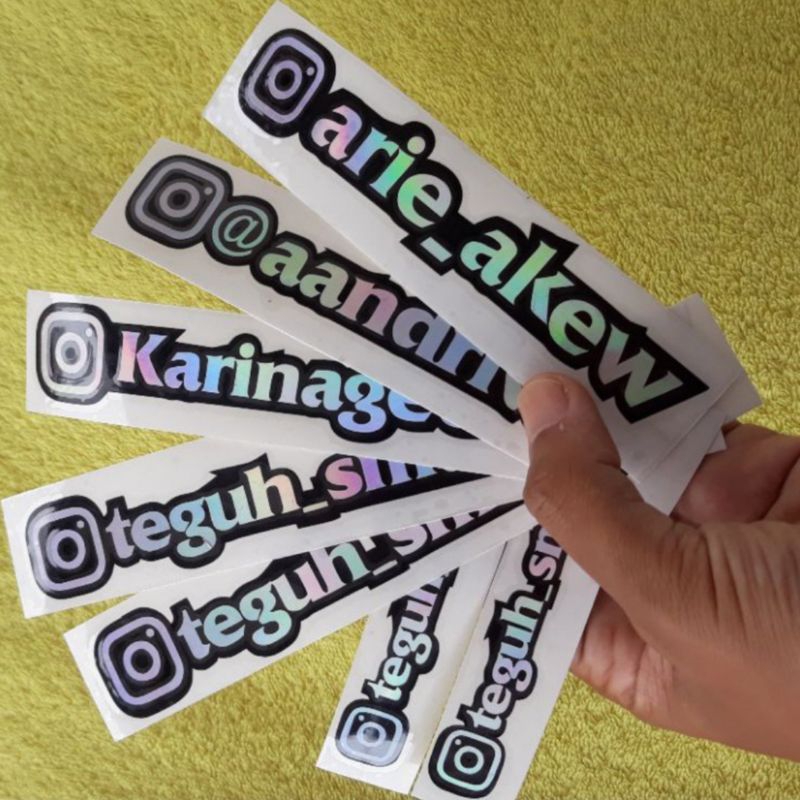 Stiker cutting custom nama ig