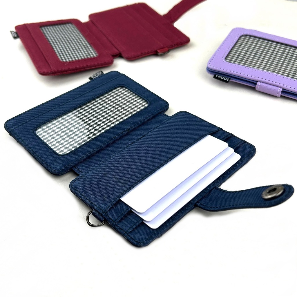 

H7Y Id card holder kulit imitasi name tag gantung dompet kartu kalung pria wanita