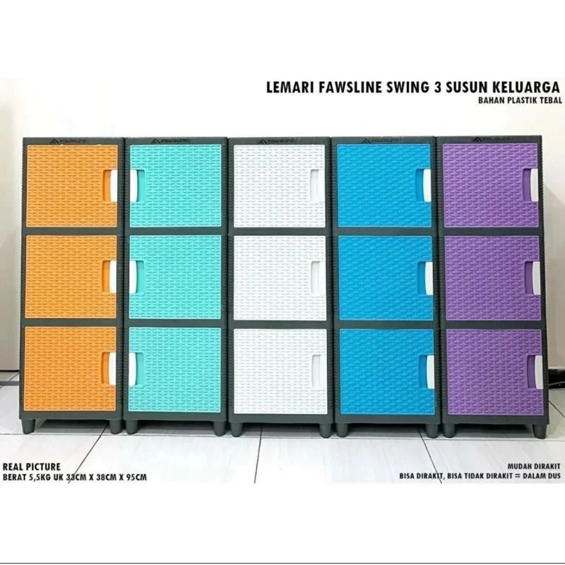 Lemari plastik serbaguna fawsline 3 Susun 4 Susun