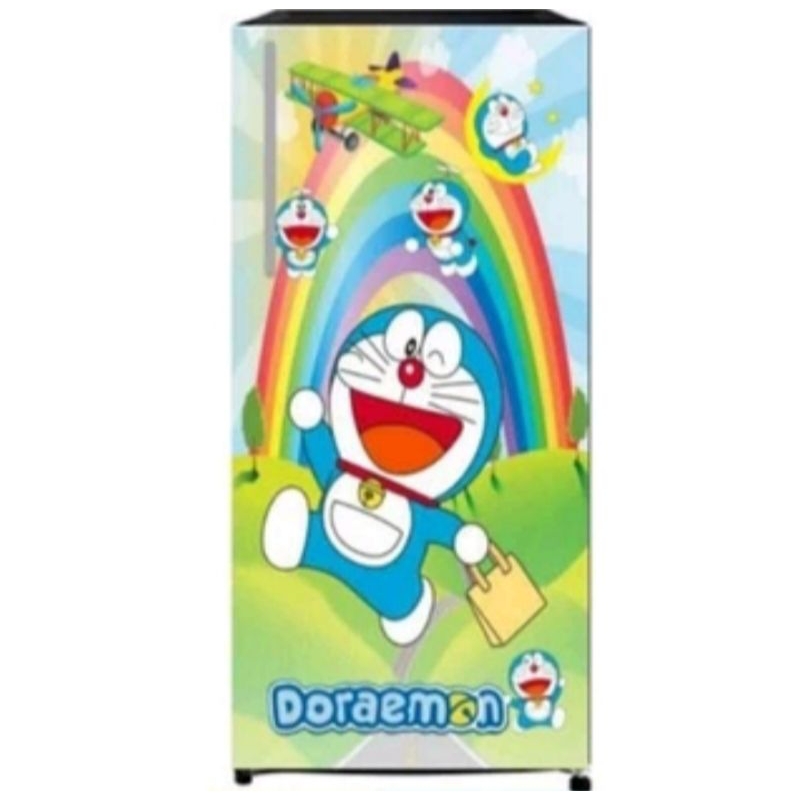 Stiker kulkas 1 pintu motif doraemon