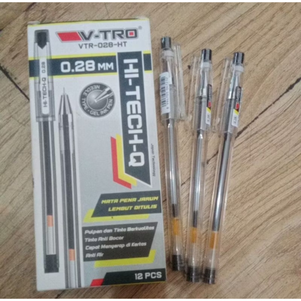 

1pcs Pena pen Hi - tech-Q 0.28mm Vitro / tinta hitam / mata jarum / harga per pcs