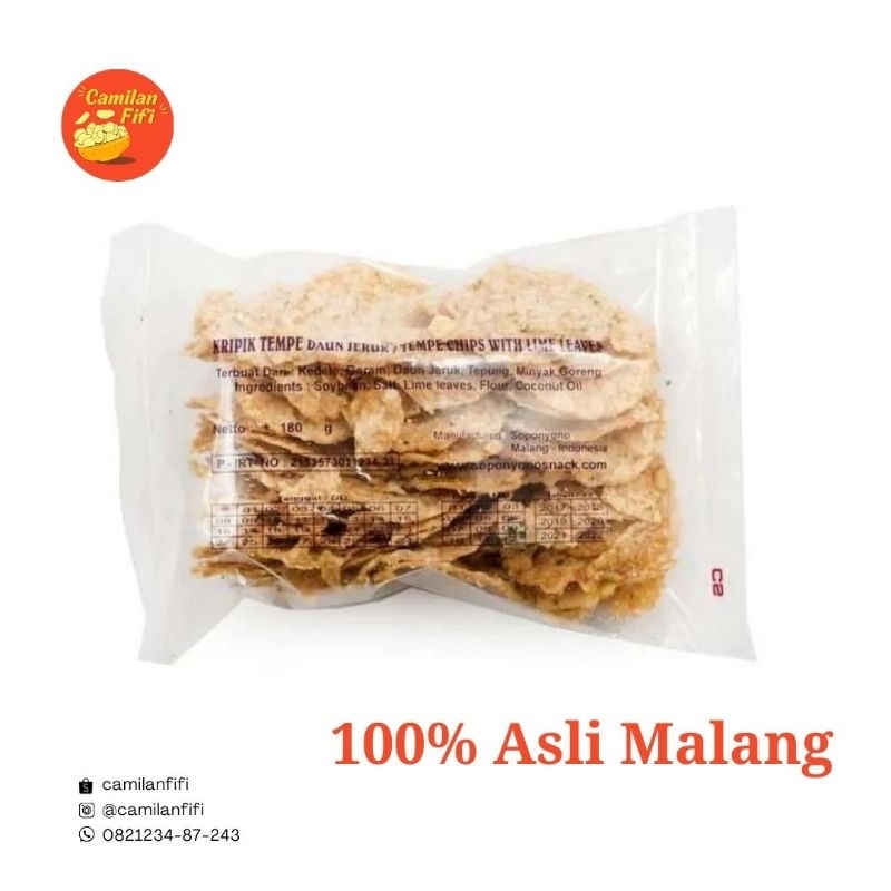 

KERIPIK TEMPE DAUN JERUK SOPONYONO