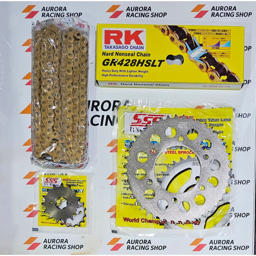 Gear Set SSS Byson & Rantai RK 428 HSLT - 130L Original