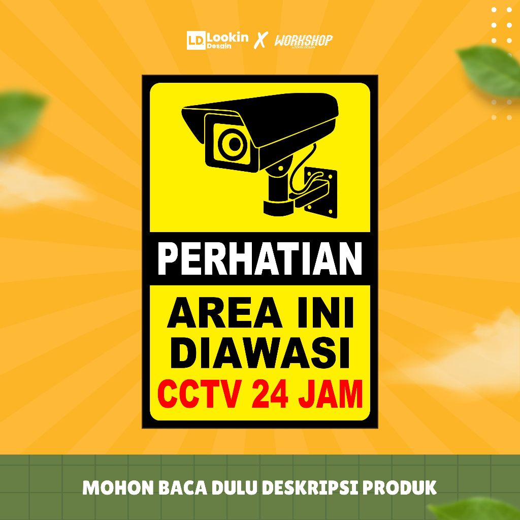 

Stiker Pantauan CCTV 24 Jam untuk rumah, toko, kantor, gudang / Stiker Label