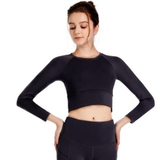 Baju Olahraga Wanita Lengan Panjang Model Crop Baju Senam Yoga/Zumba WSM 910