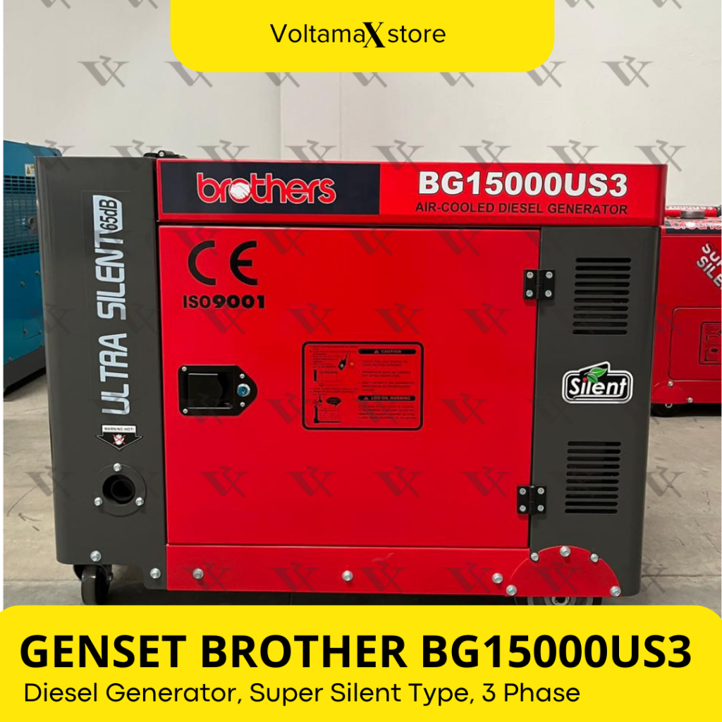 Genset Solar Portabel BROTHER 12 KVA Genset Silent Type BG15000US3