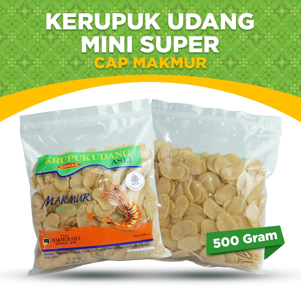 

KERUPUK MENTAH CAP MAKMUR, KERUPUK UDANG MINI SUPER RENYAH GURIH TANPA DIJEMUR