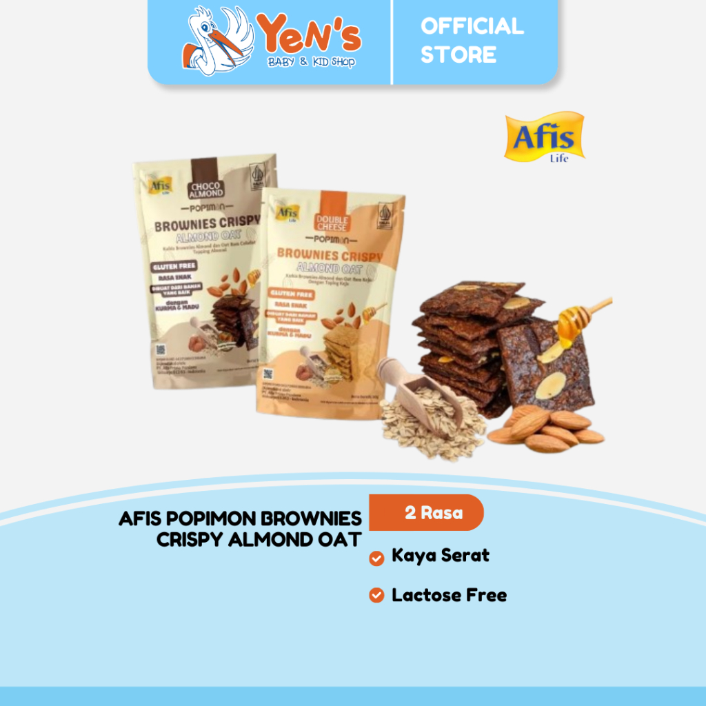 

Afis Popimon Brownies Crispy Almond Oat 50gr - Camilan Sehat Keluarga