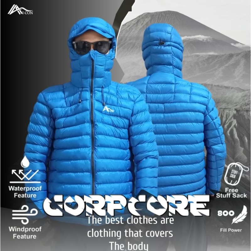Jaket bulu angsa, jaket gunung puffer ultralight original