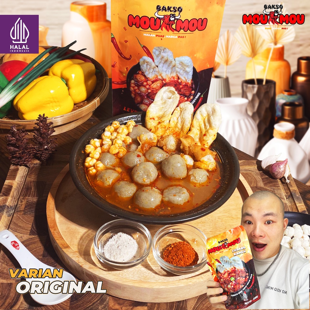 

Bakso MouMou 3pcs Paket Baso Aci Original Murah Varian Pedas Makanan Frozen Premium Boci Halal Level 2 Level 5