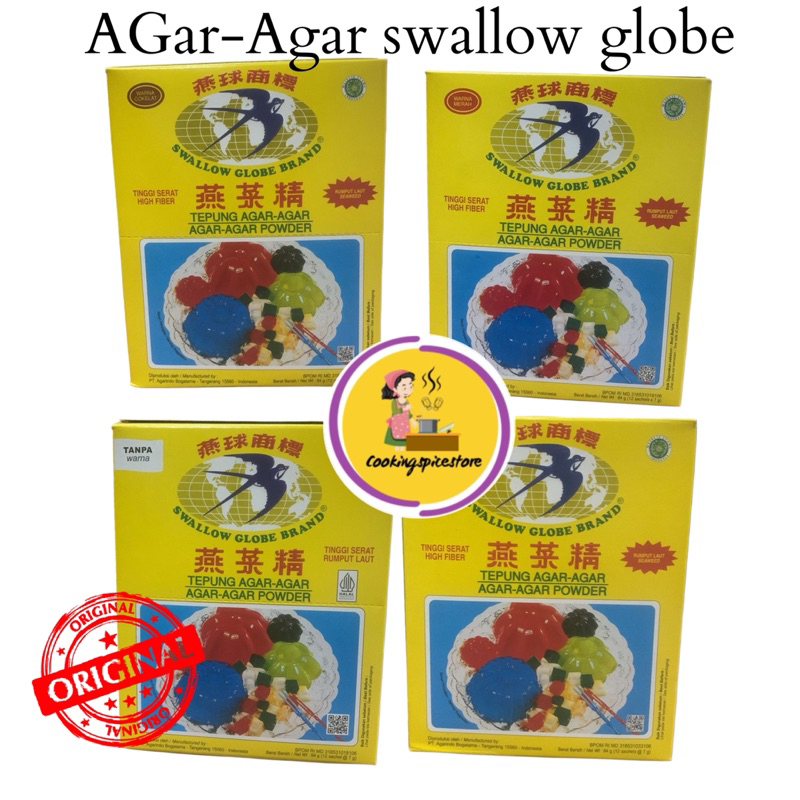 

Swallow Globe atau Star Swallow Powder Instant Tepung Agar Agar per Dus
