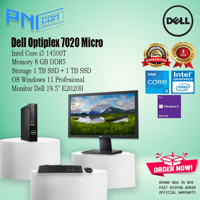 Dell Optiplex 7020 Micro i5-14500T 8GB 1TB SSD + 1TB SSD WIN11PRO 3Yr