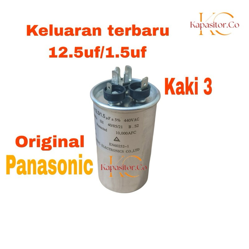 Kapasitor AC Panasonic Original 1/2 PK 12.5/1.5 UF Kapasitor AC Original Panasonic 1/2 PK Original K