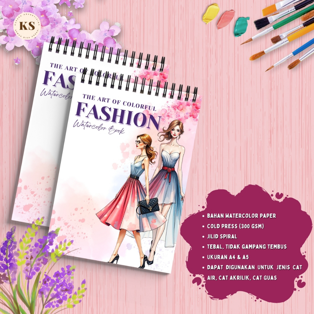 

Watercolor Book A4 A5 Tema FASHION Buku Sketsa Lukis Cat Air Remaja Dewasa COLD PRESS 300gsm Acid Free