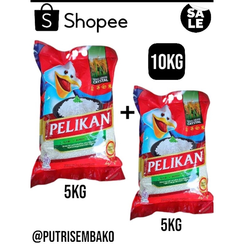 

PROMO !!! BERAS PREMIUM PELIKAN 10KG (5KG X 2PCS)BERAS MURAH ENAK DAN PULEN PUTIH BERSIH