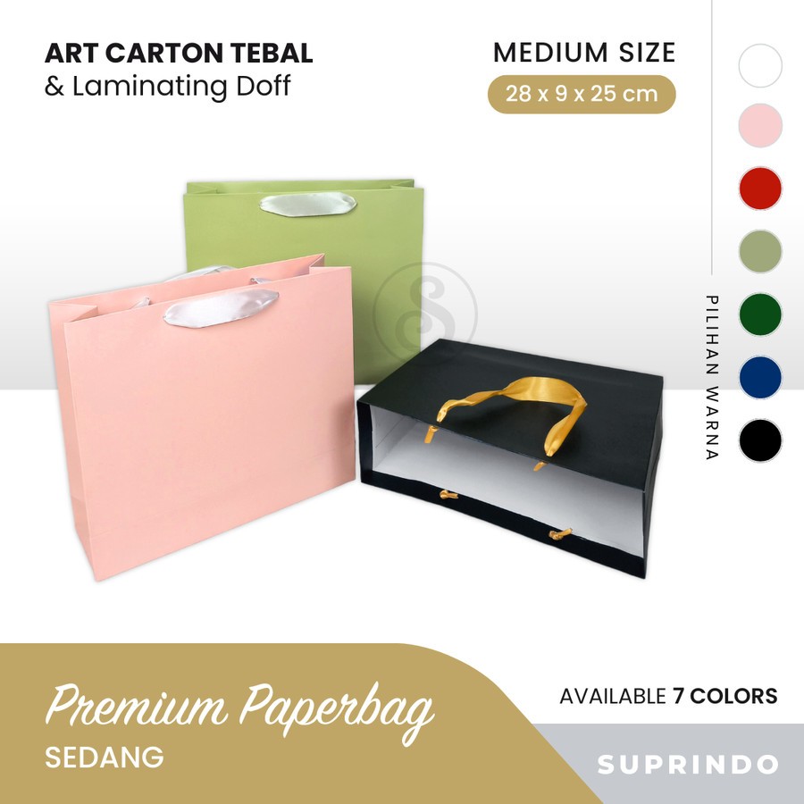 

Premium Paper Bag SEDANG Uk. 28 x 9 x 25 cm