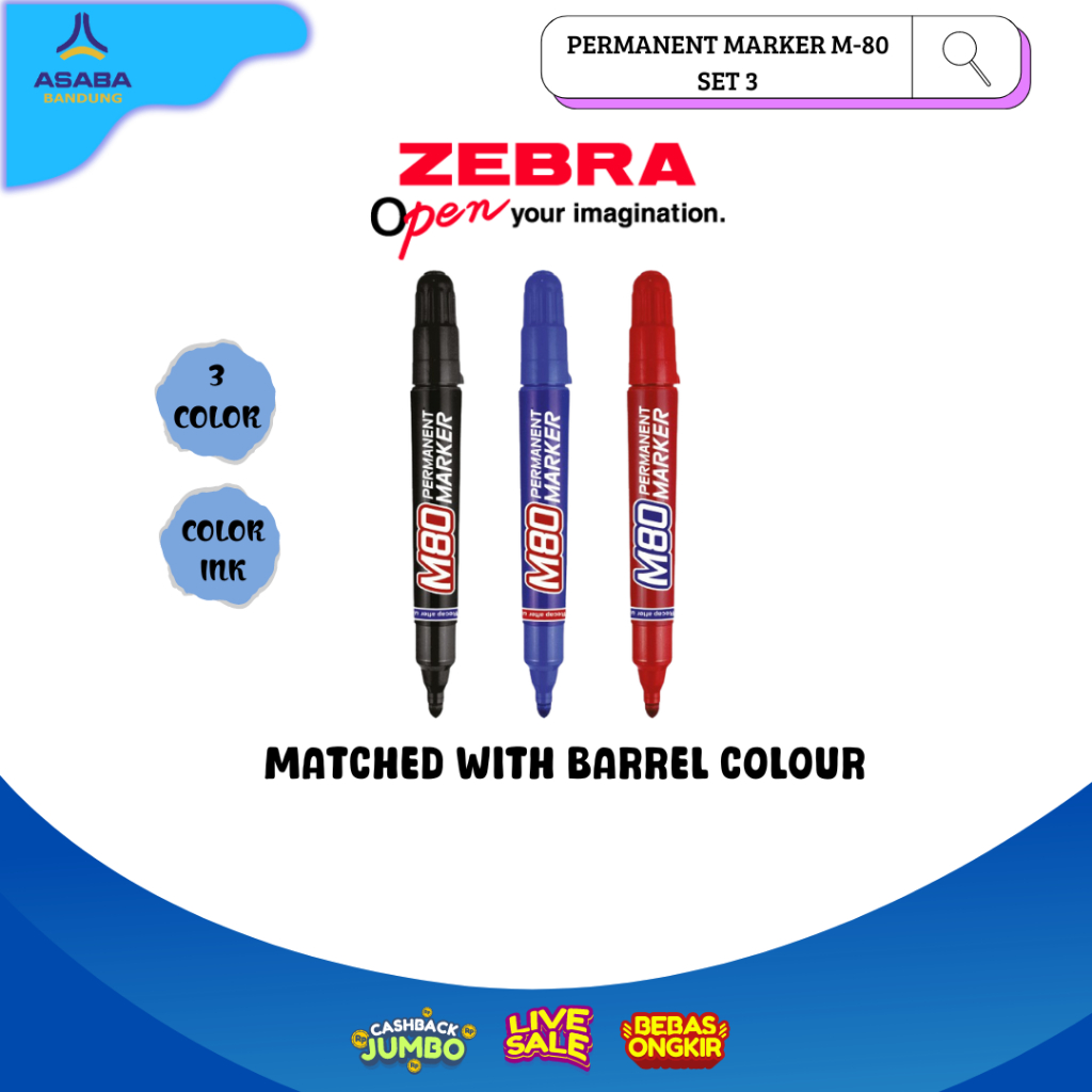 

Asaba Bandung - Zebra Permanent Marker M-80 Mix 3