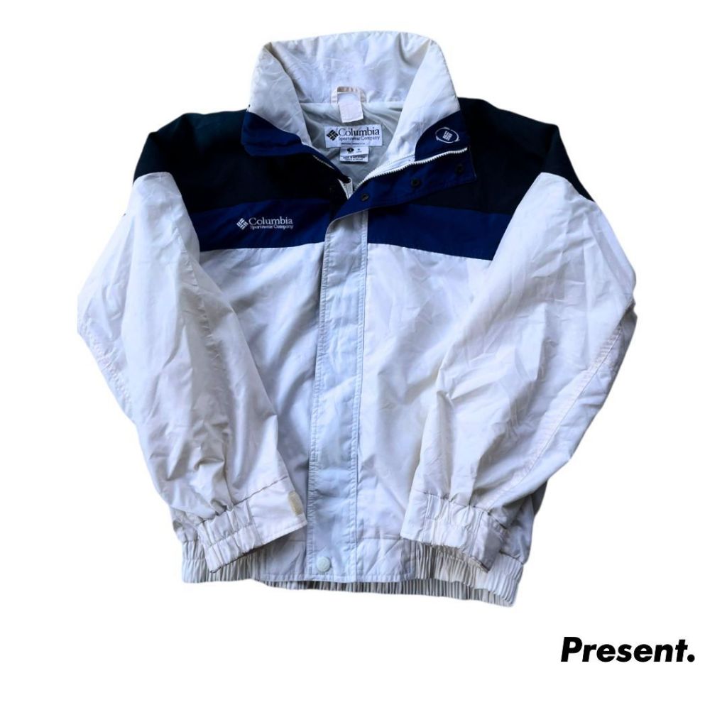 Jaket Windbreaker Colombia Pria Putih | Jaket Outdoor Original Thrift