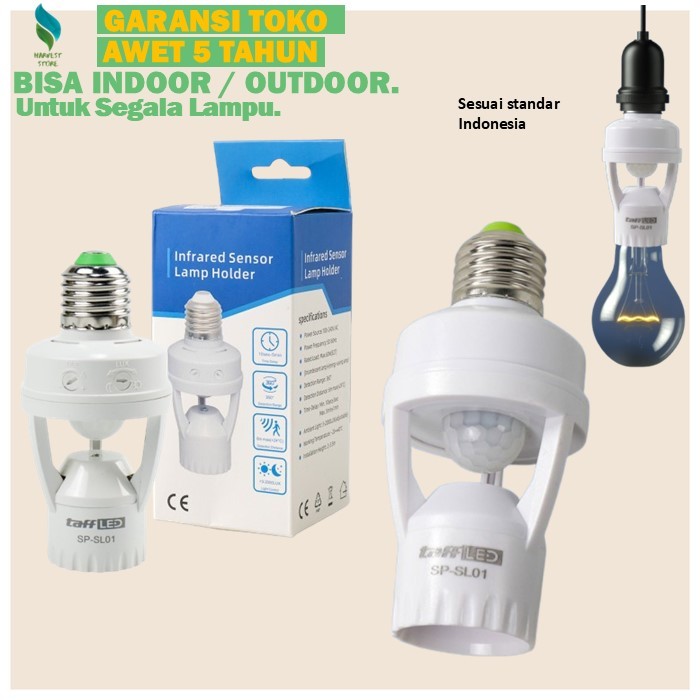 Fitting Lampu Sensor Gerak Sensor Lampu Otomatis Siang Malam Lampu Sensor Cahaya Otomatis Malam C61