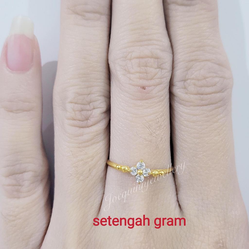 Cincin bunga ulir setengah gram