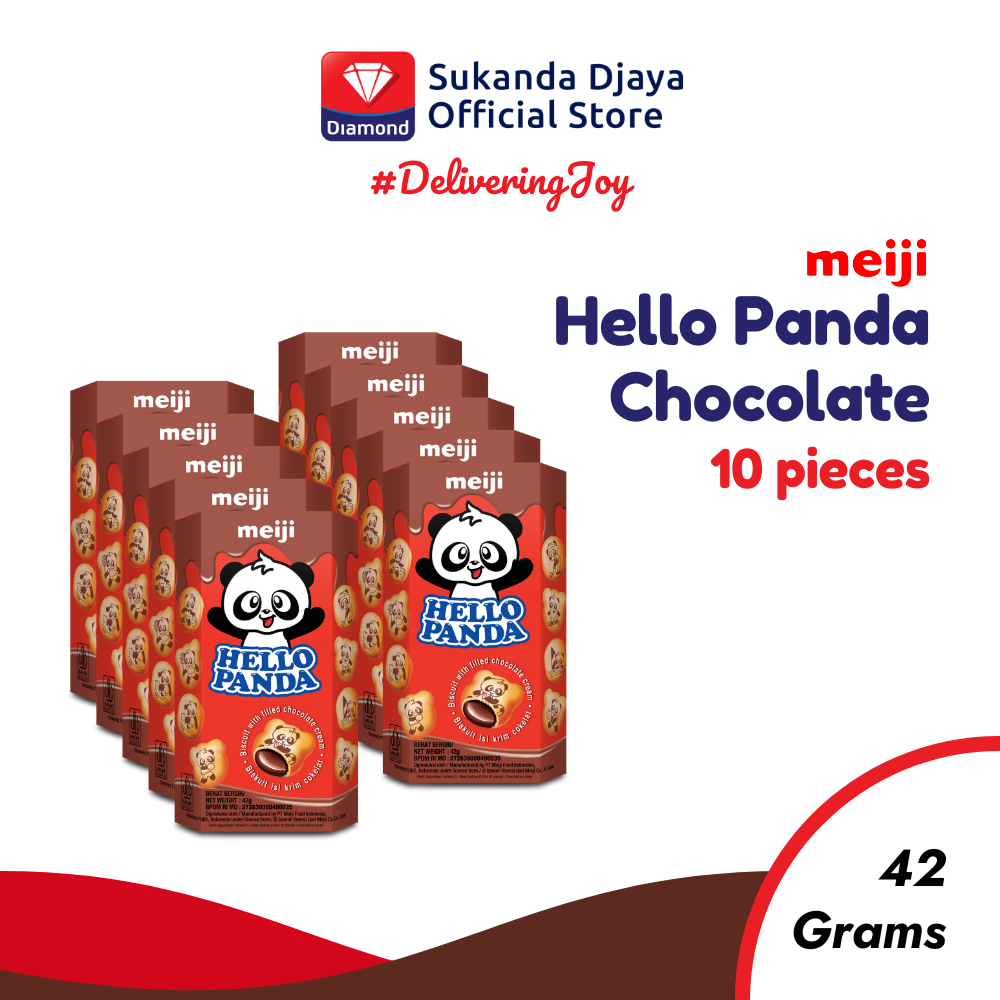 

Meiji Hello Panda Biskuit Chocolate Snack Ringan 42 Gr [ISI 10 PCS]