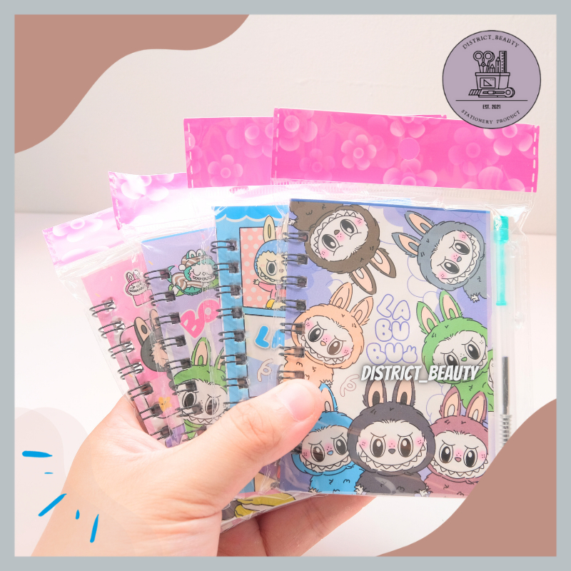 

MEMOPEN MINI LABUBU BUKU SPIRAL RING LABUBU FREE PULPEN BUKU + PULPEN CETEK MEMO NOTES MINI LABUBU