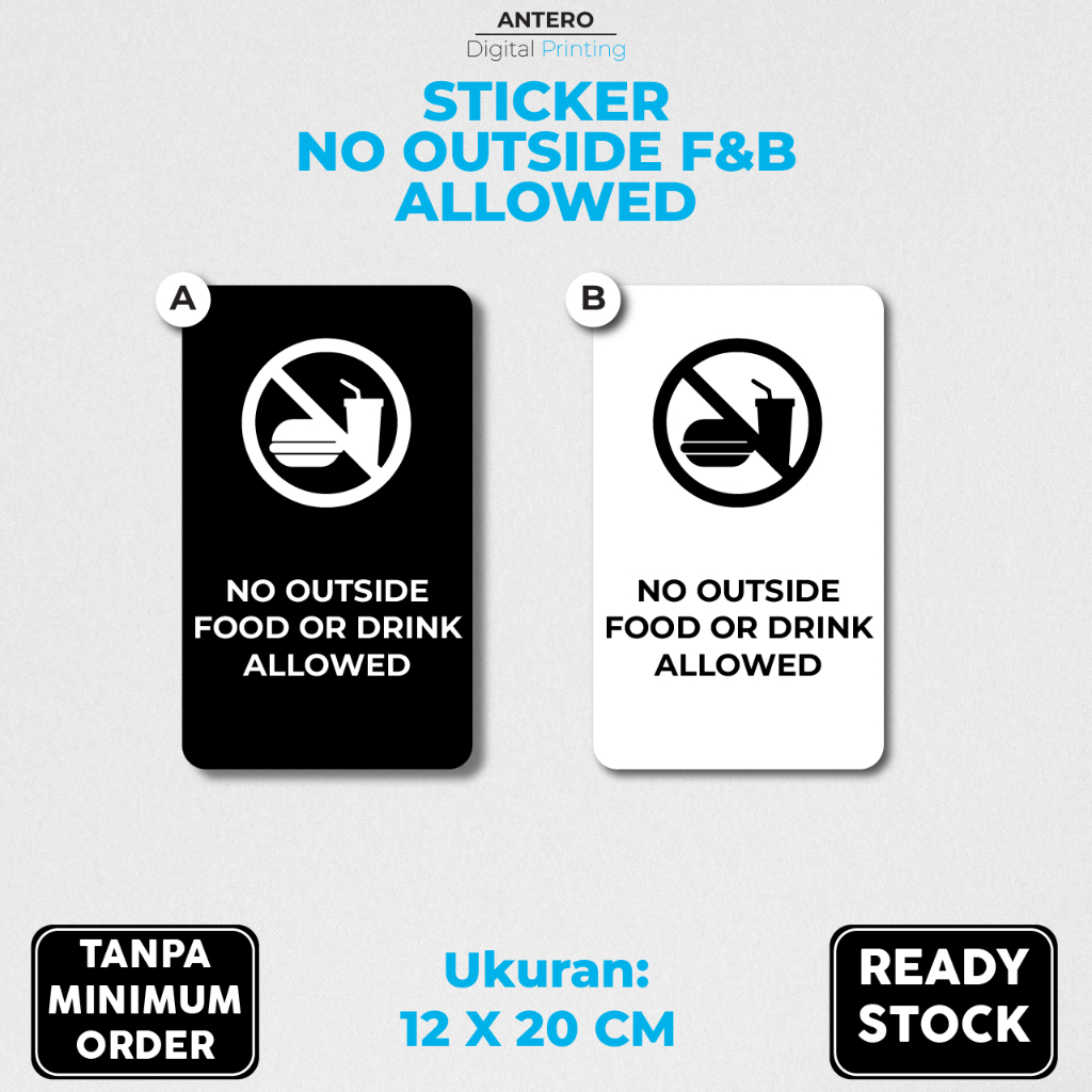 

STIKER NO FOOD & DRINKS ALLOWED | STIKER PETUNJUK DILARANG MEMBAWA MAKANAN DAN MINUMAN | STIKER VINYL TAHAN AIR