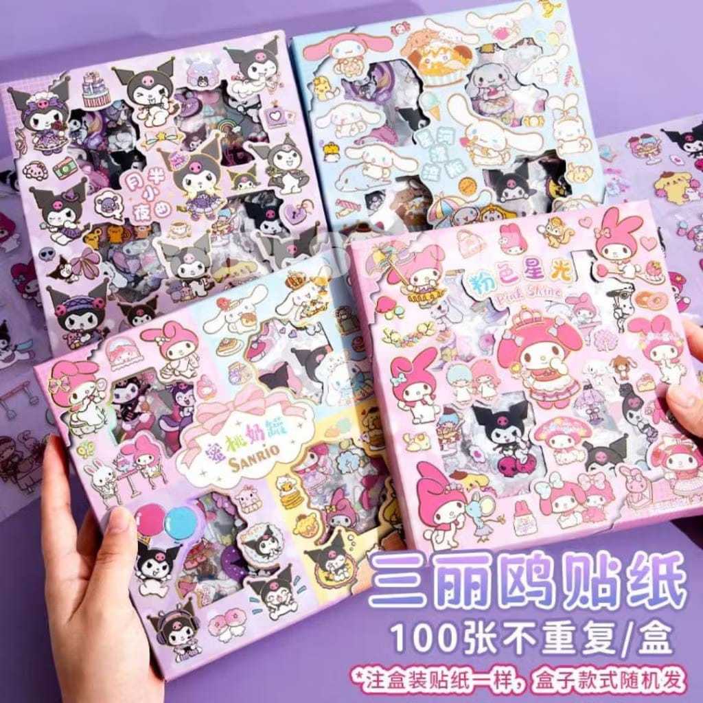 

Mainan Stiker Sanrio 100 Lembar Stiker Waterproof Stiker Aesthetic