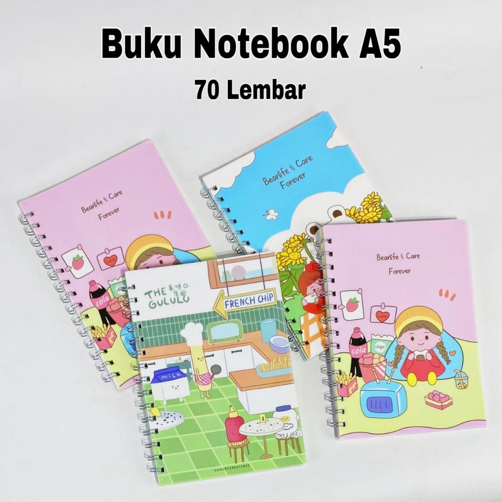 

BOS Notebook Spiral A5-70 Lembar /Buku Spiral/Ring Book/Buku Catatan Diary Agenda Jurnal