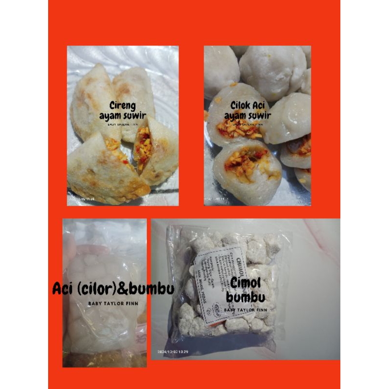 

paket mix bakso Aci ayam suwir daun jeruk/cireng ayam suwir daun jeruk/cimol bumbu/Aci(cilor)bumbu