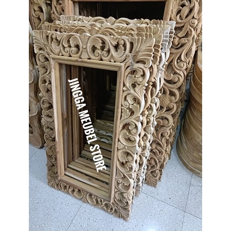 cermin dinding cermin badan dekorasi rumah pigura jati figura jati dekirasi dinding meja rias
