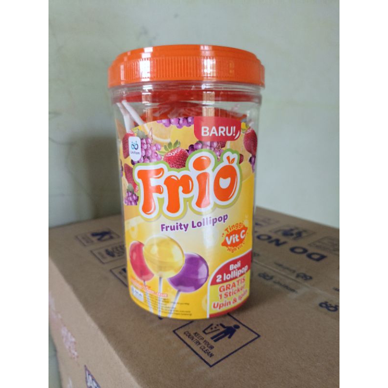 

Permen Unifam Frio Fruity lollipop Toples isi 40pc