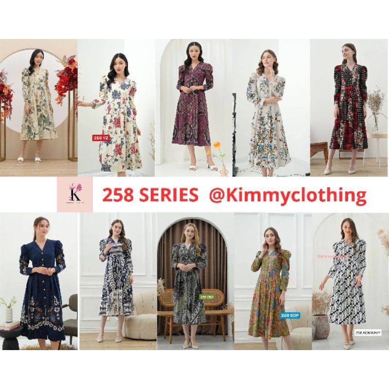 258 SERIES-DRESS BATIK UNTUK HIJAB-BATIK I ONE-PAKAIAN PANJANG BERHIJAB-DRESS KATUN STRECH