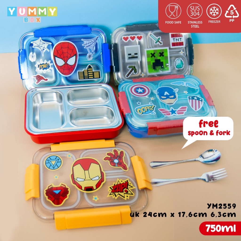 SANRIO -MARVEL BENTO STAINLESS 304 SEKAT3/SEKAT 4