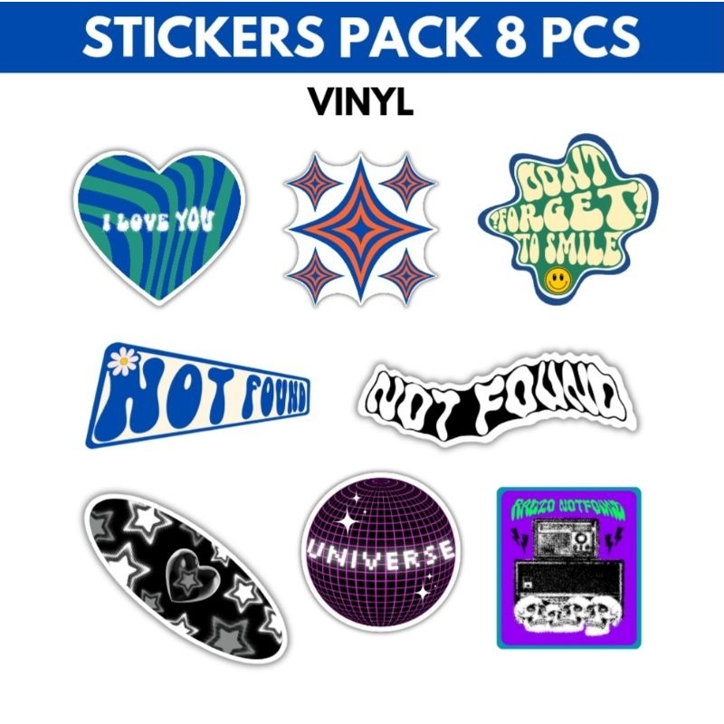 

StunnedPeople - Stickers pack VINYL Sticker Skena Sticker Kalcer Sticker Cermin (8 pcs)