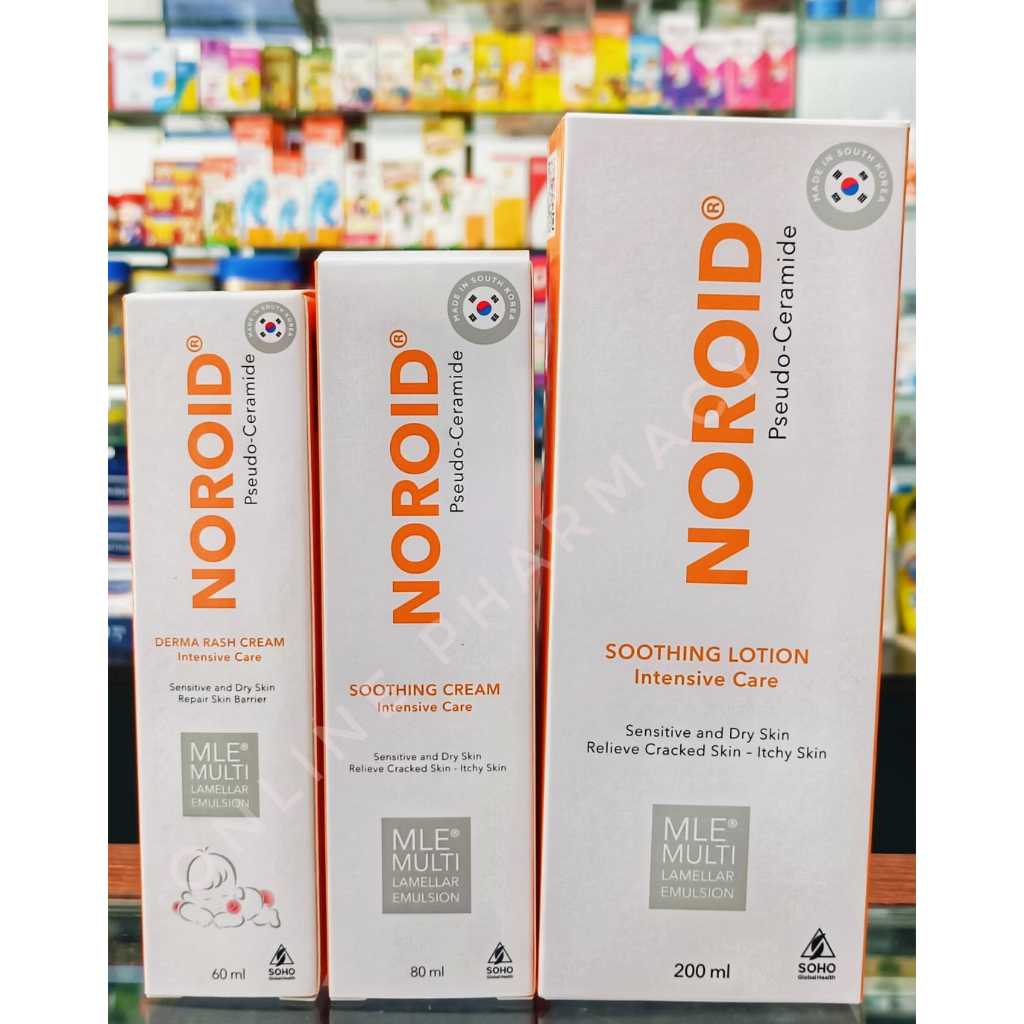 Noroid Derma Rash cream 60G, Noroid Soothing Cream 80G, Noroid Soothing Lotion 200ML