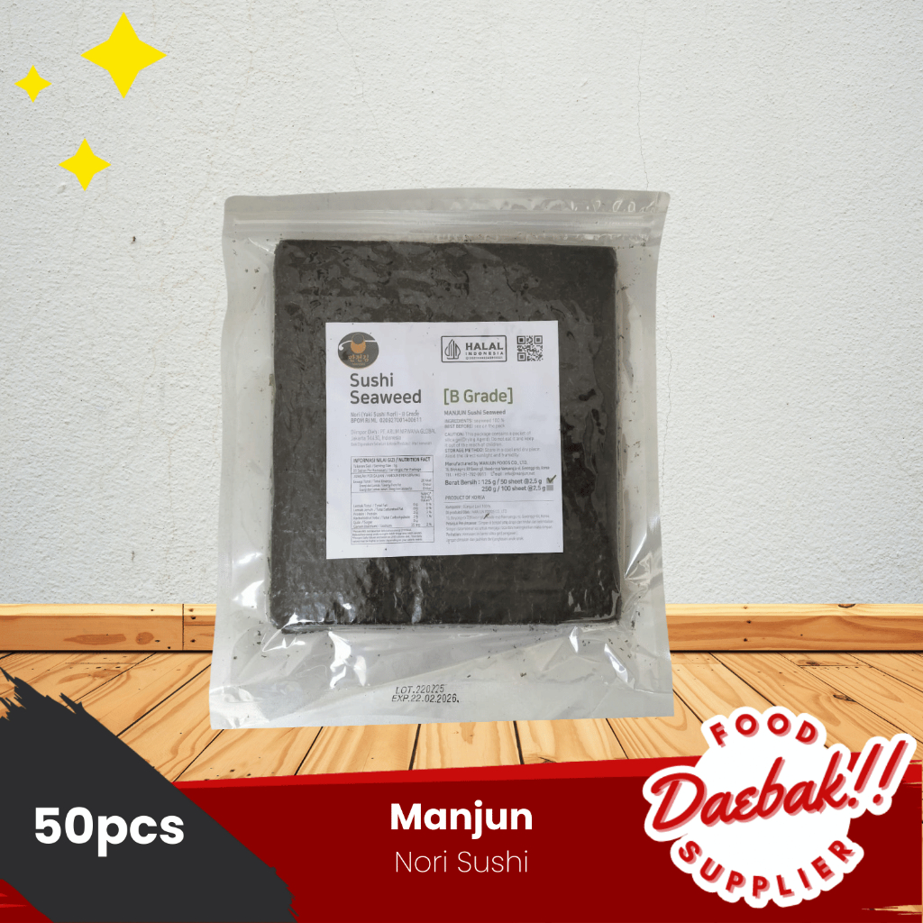 

Manjun Yaki Sushi Nori Lembaran | Lembaran Rumput Laut | Sushi | Gimbap | Kimbap 50pcs