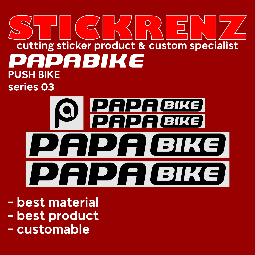 Cutting Sticker Push Bike Papa Bike 03 Custom